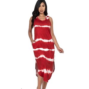 Capella Rust Stripe Tie Dye Printed Maxi D…